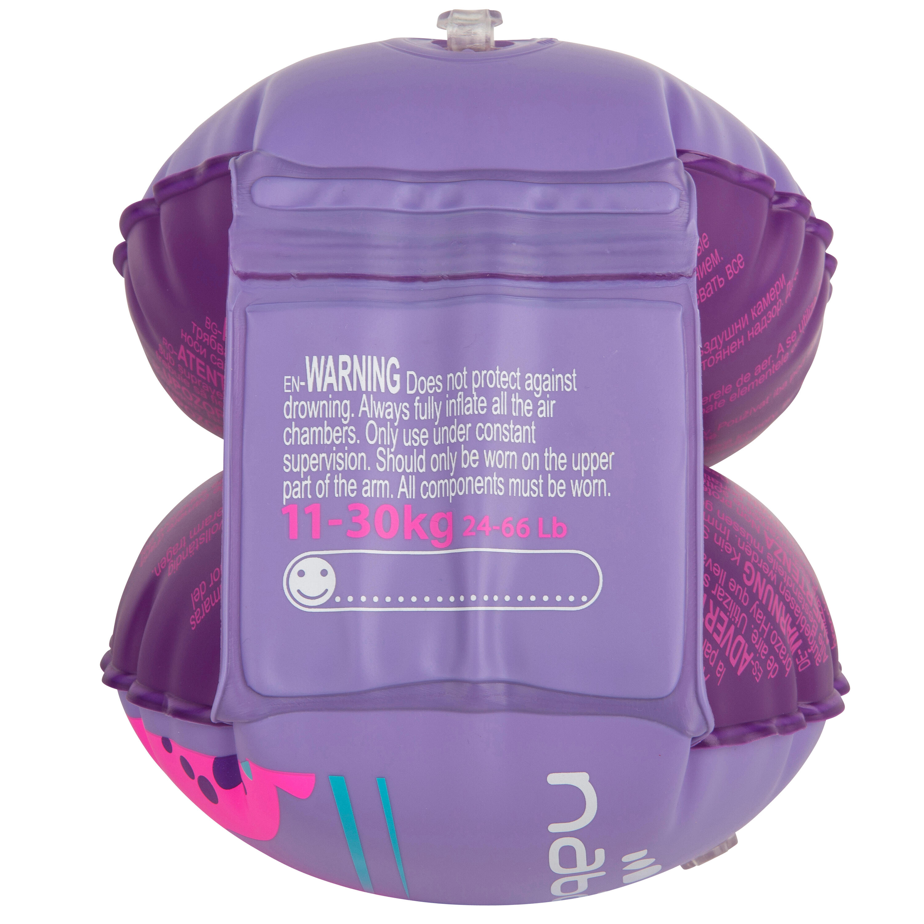 Armbands with Two Inflation Chambers - "Hippo" Print Purple 11-30 kg 4/5