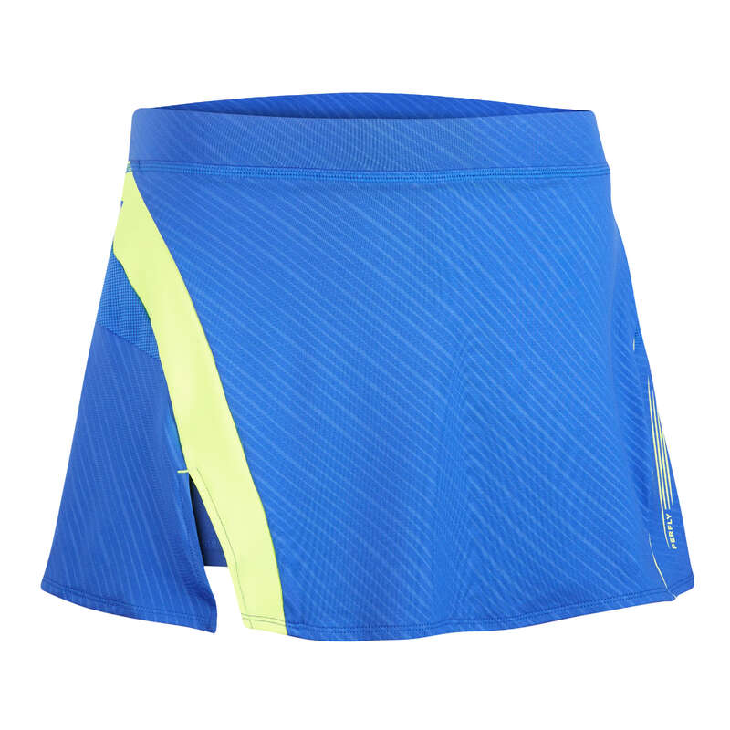 WOMEN'S INTERMEDIATE BADMINTON APPAREL Badminton - SKIRT 560 W BLUE YELLOW PERFLY - Badminton Clothing