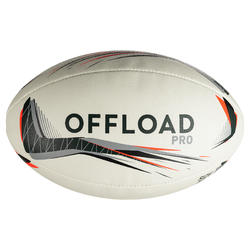 R900 Size 5 Rugby Ball - Grey/Red