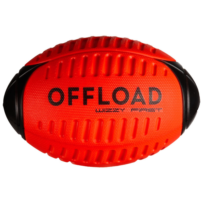 BALLON DE RUGBY LOISIR WIZZY R100 TAILLE 3 Rouge mousse