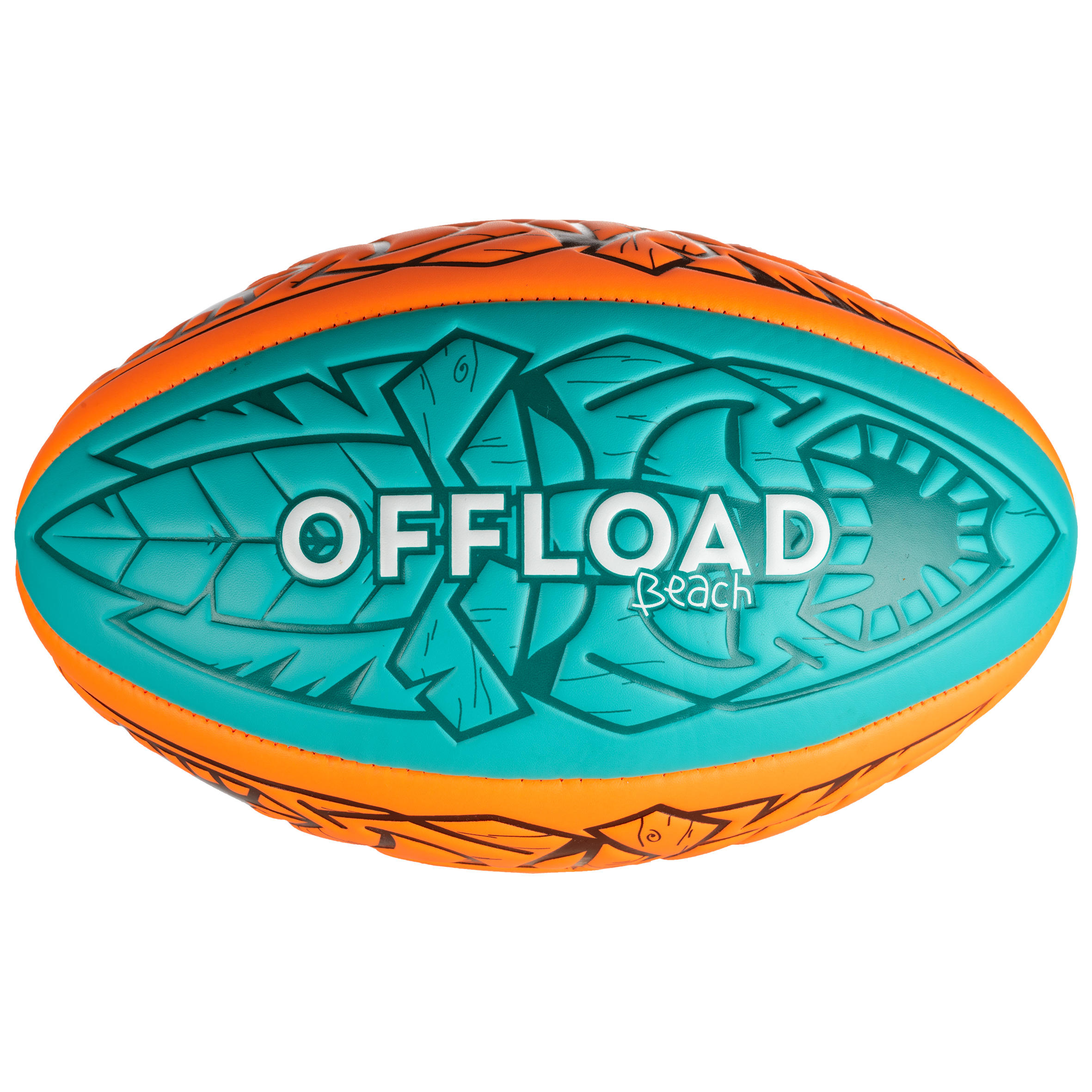 Ballon De Rugby Beach R100 Midi Orange Et Vert