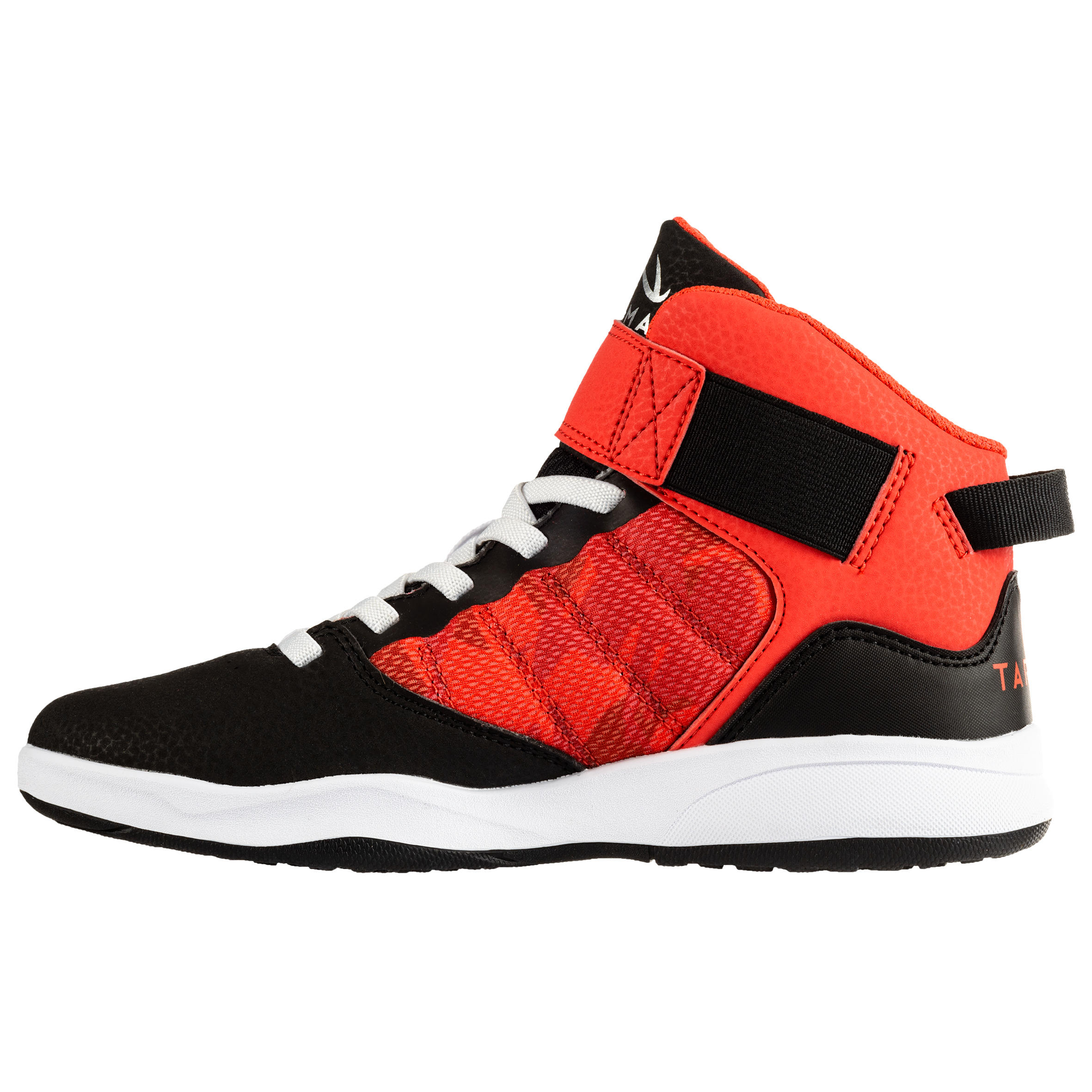 Chaussures de basketball enfant SE 100 noir rouge