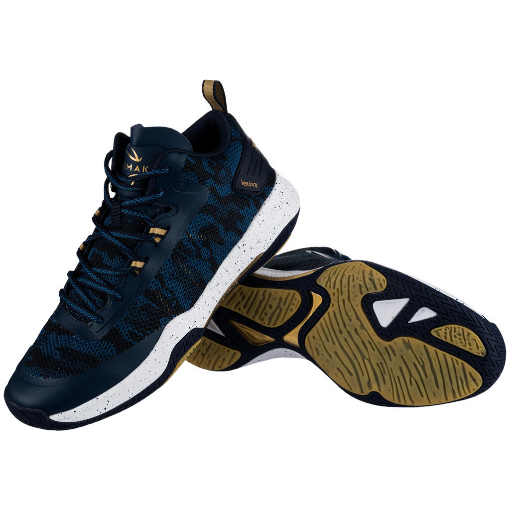Basketballschuhe SC500 mid Herren/Damen grau/grün