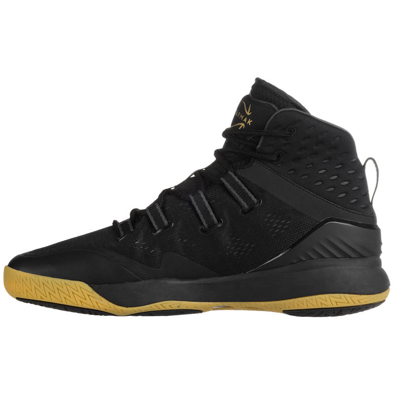 Men's HighRise Basketball Shoes SC500 Black/Gold Decathlon