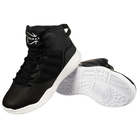 Boys Girls Beginner Basketball Shoes Ss100 Black Decathlon