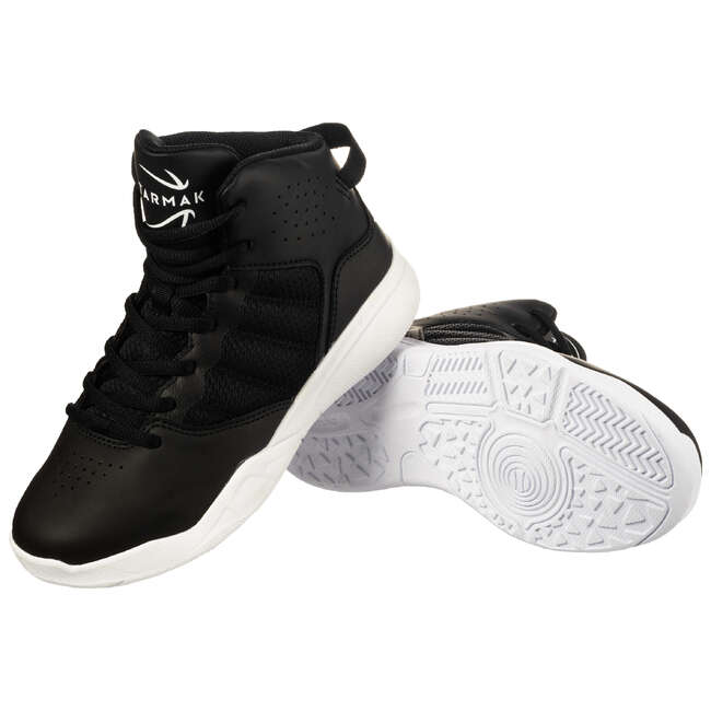 TARMAK SS100 Boys'/Girls' Beginner Basketball Shoes Black...
