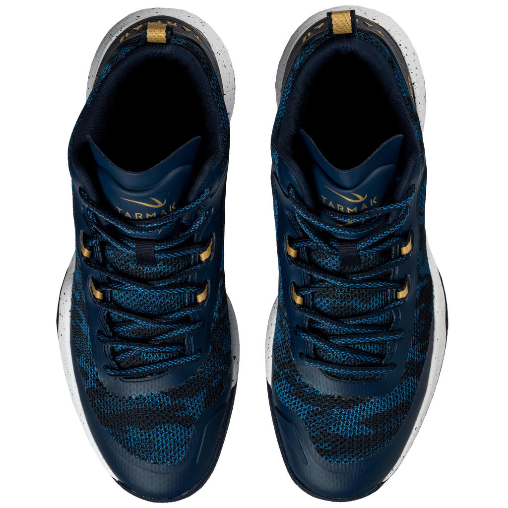 Basketballschuhe SC500 mid Herren/Damen grau/grün