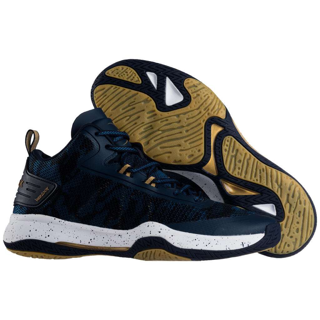 Basketballschuhe SC500 mid Herren/Damen grau/grün