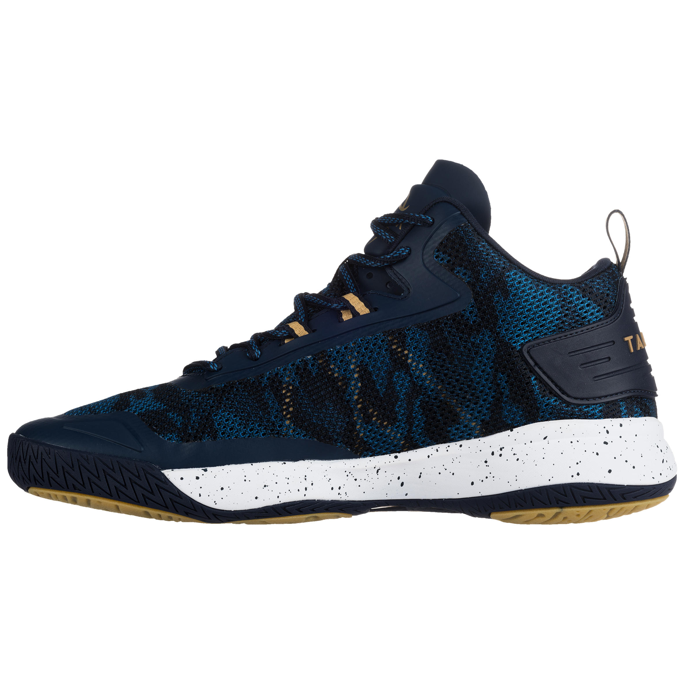 blue and gold basketball shoes