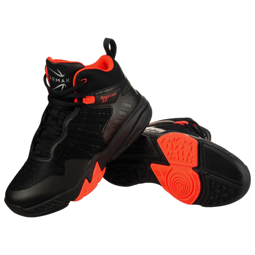 Kinder Basketball Schuhe hoch - SS500 schwarz/orange 