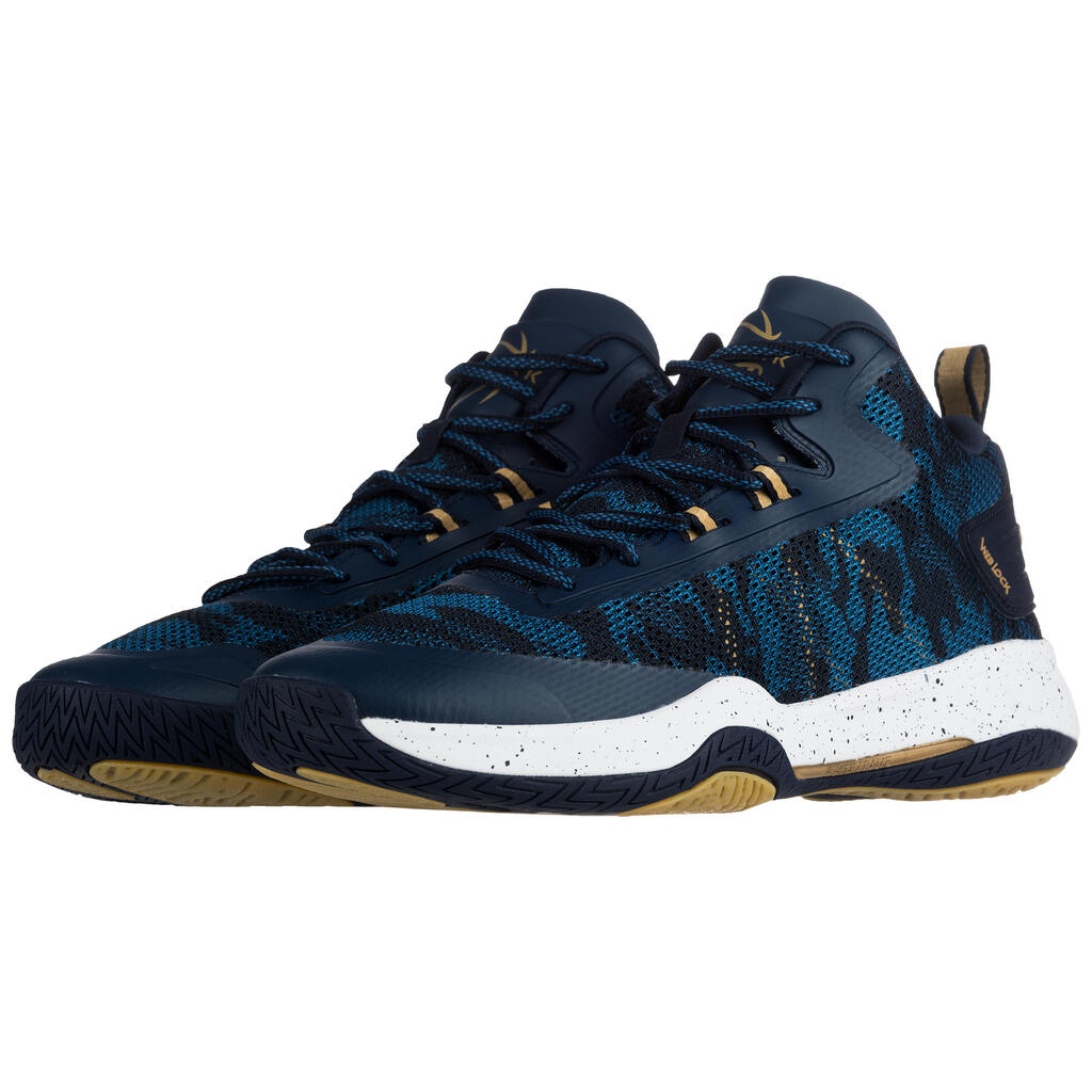 Basketballschuhe SC500 mid Herren/Damen grau/grün