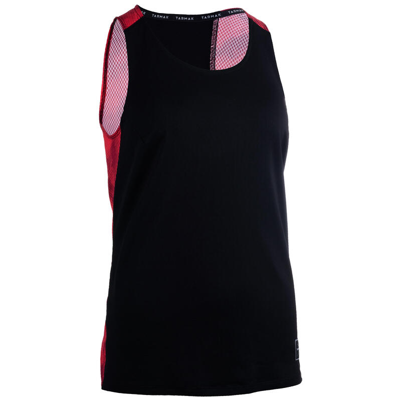 MAILLOT DE BASKETBALL POUR FEMME NOIR ROSE T500