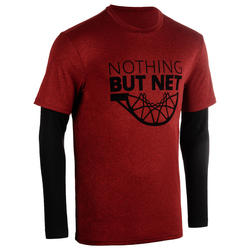 TEE-SHIRT BASKETBALL 900 AVEC MANCHON INTEGRE POUR HOMME EXPERT ROUGE NET