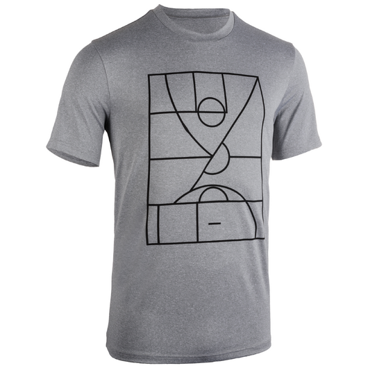 T-SHIRT / MAILLOT DE BASKETBALL HOMME TS500 GRIS PLAYGROUND