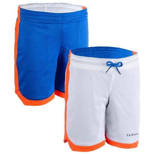 
      Wendeshorts Basketball SH500R Kinder blau/orange/weiß
  