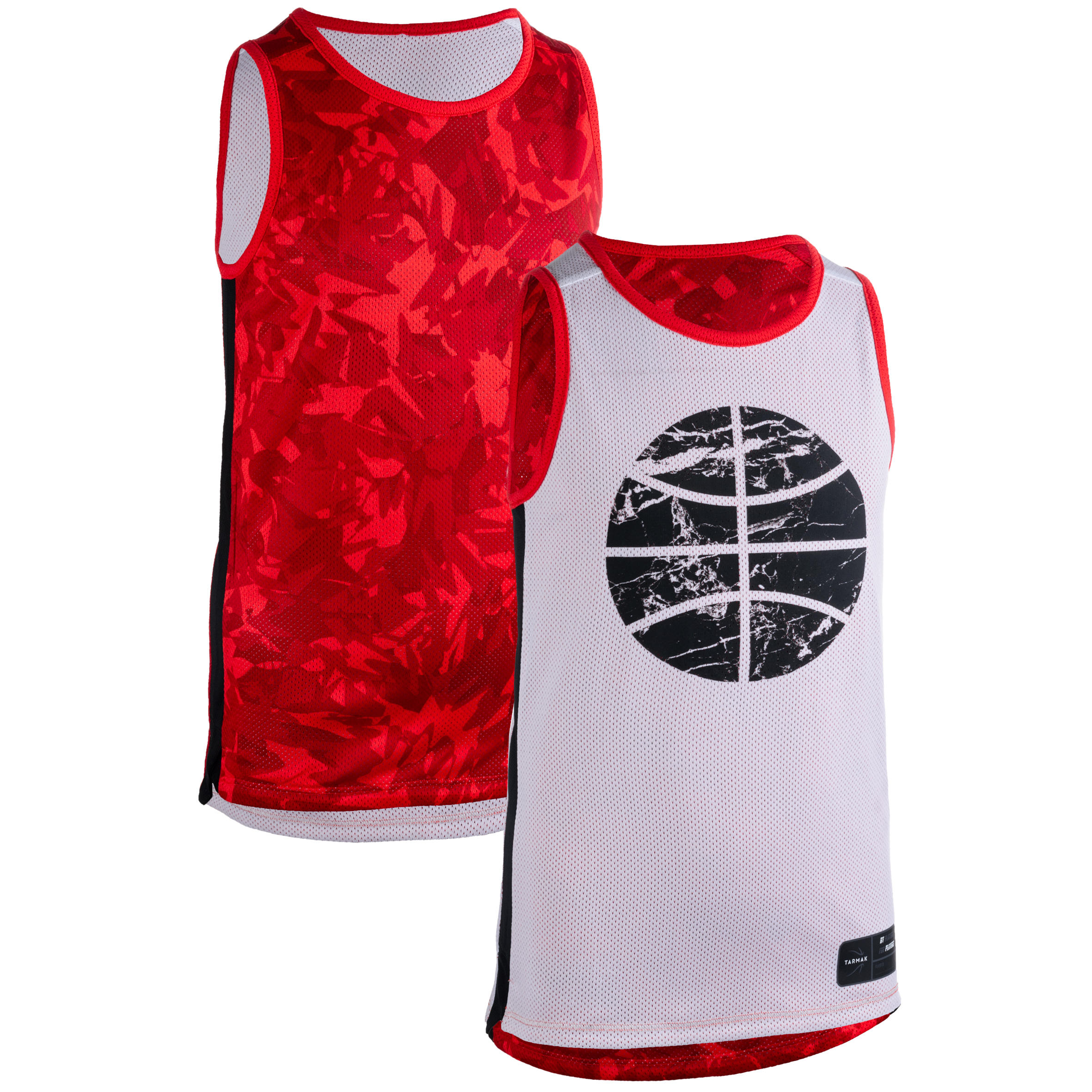 red and white reversible jersey