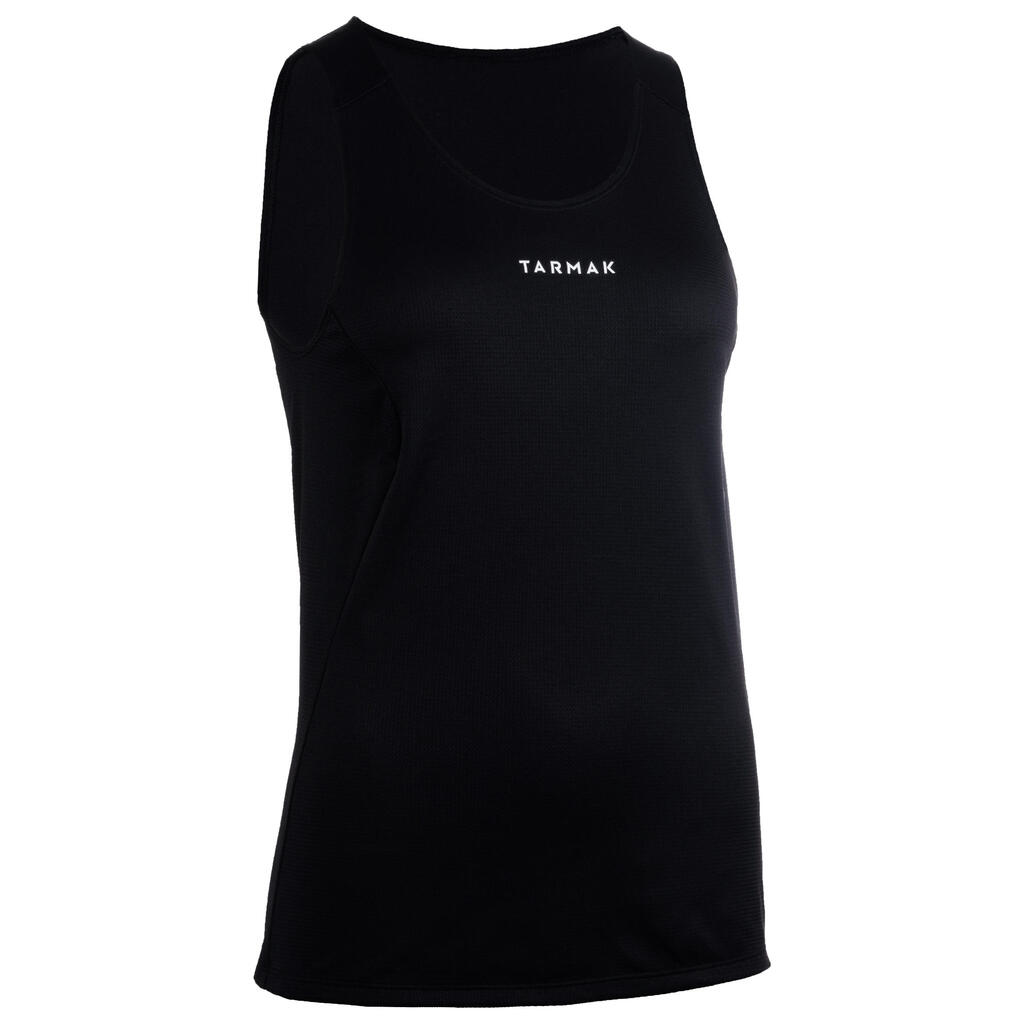 MAILLOT SANS MANCHE DE BASKETBALL FEMME NOIR T100