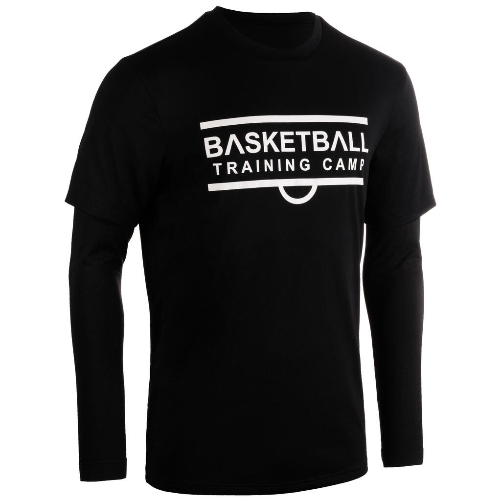 Pánsky basketbalový dres 900 so všitými rukávmi čierny