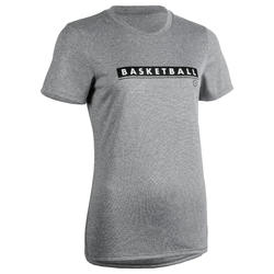 T-SHIRT DE BASKETBALL POUR FEMME CONFIRMEE GRIS CLAIR BBL TS500