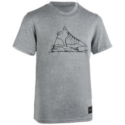 T-SHIRT DE BASKETBALL POUR GARCON/FILLE CONFIRME(E) GRIS CHAUSSURE TS500