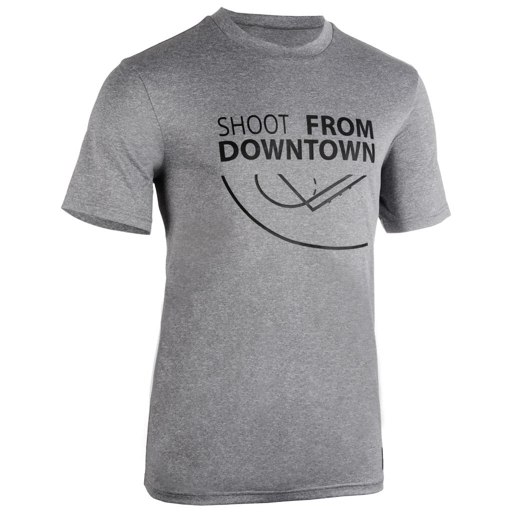 T-shirt μπάσκετ ts500 - ανοιχτό γκρι/shoot