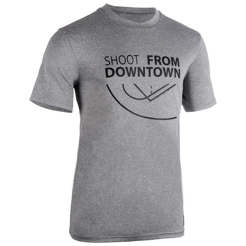MAN BASKETBALL OUTFIT Basketball - Men's T-Shirt TS500 Grey Shoot TARMAK - Basketball Clothes