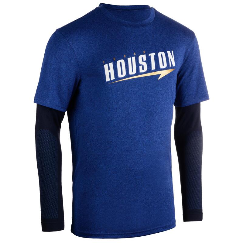 Pánské basketbalové tričko s dlouhým rukávem 900 tmavě modré Houston