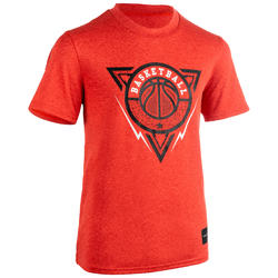 T-SHIRT DE BASKETBALL POUR GARCON/FILLE CONFIRME(E) ROUGE BBL TRIANGLE TS500