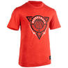 TS500 Boys'/Girls' Intermediate Basketball T-Shirt - Red/Triangle