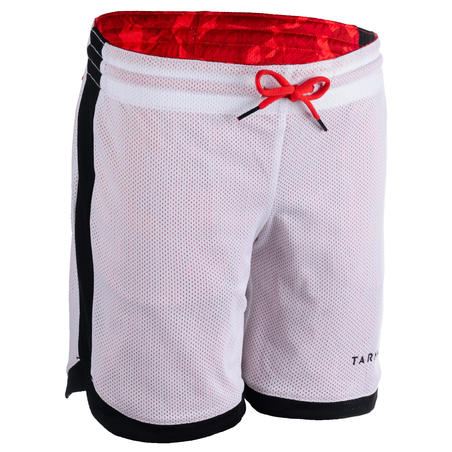 Баскетбольні шорти хлопцям/дівчатам, середня довжина, двосторонні - Білі/Червоні