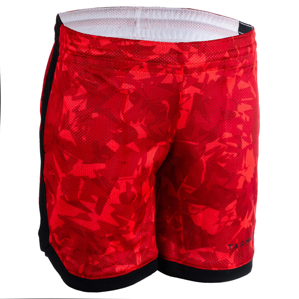 Kids' Reversible Basketball Shorts SH500R - Black/White