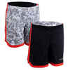 Wendeshorts Basketball SH500R Kinder weiß/schwarz