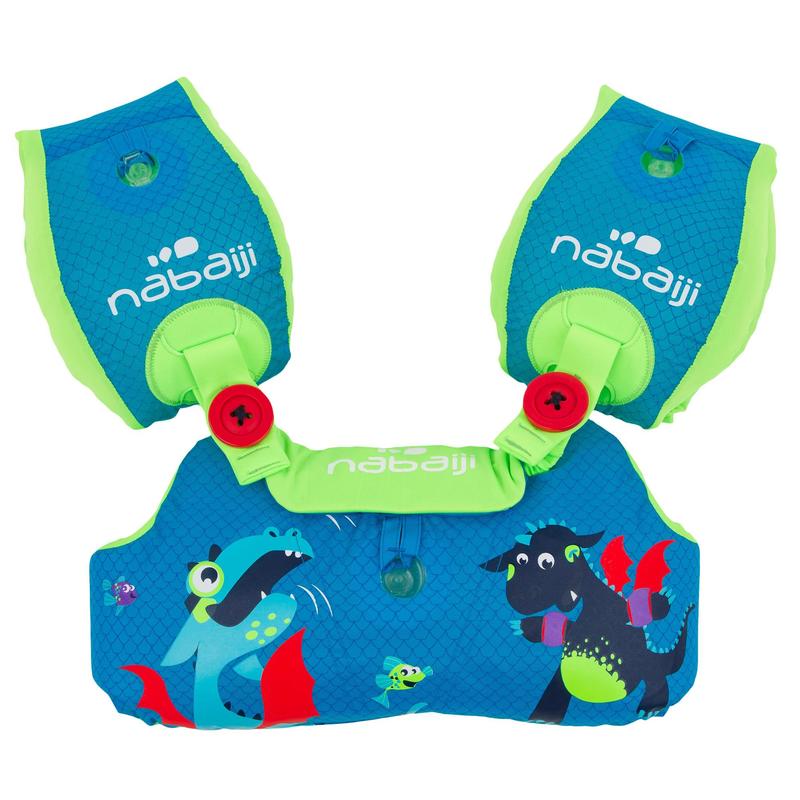 Dětský plavecký pás s rukávky Tiswim modrý s drakem