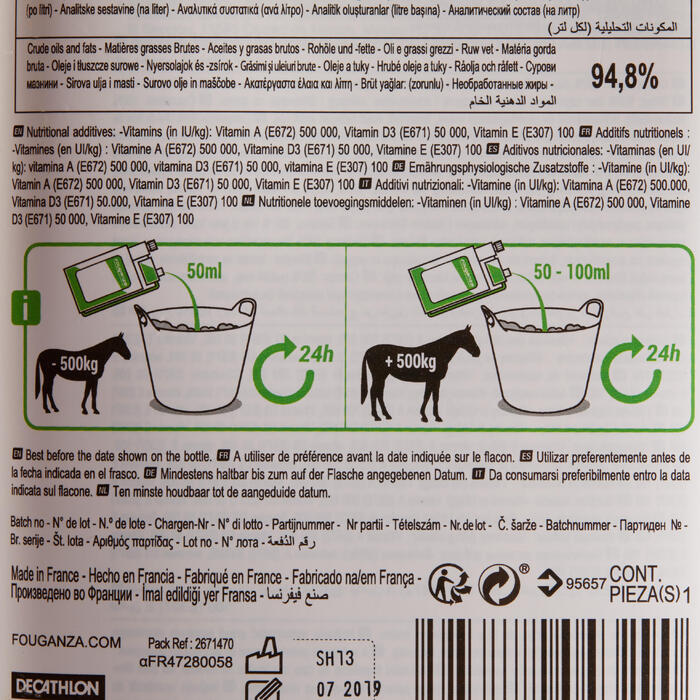 Complément Alimentaire équitation Cheval Et Poney Huile De Foie De Morue 1l
