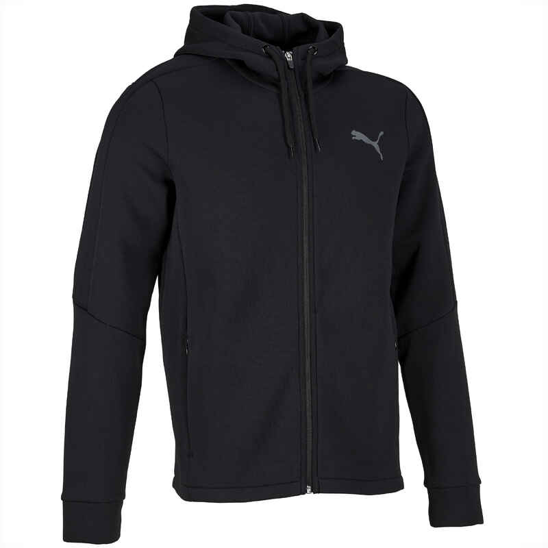 900 Gym Stretching Hooded Jacket - Black - Decathlon