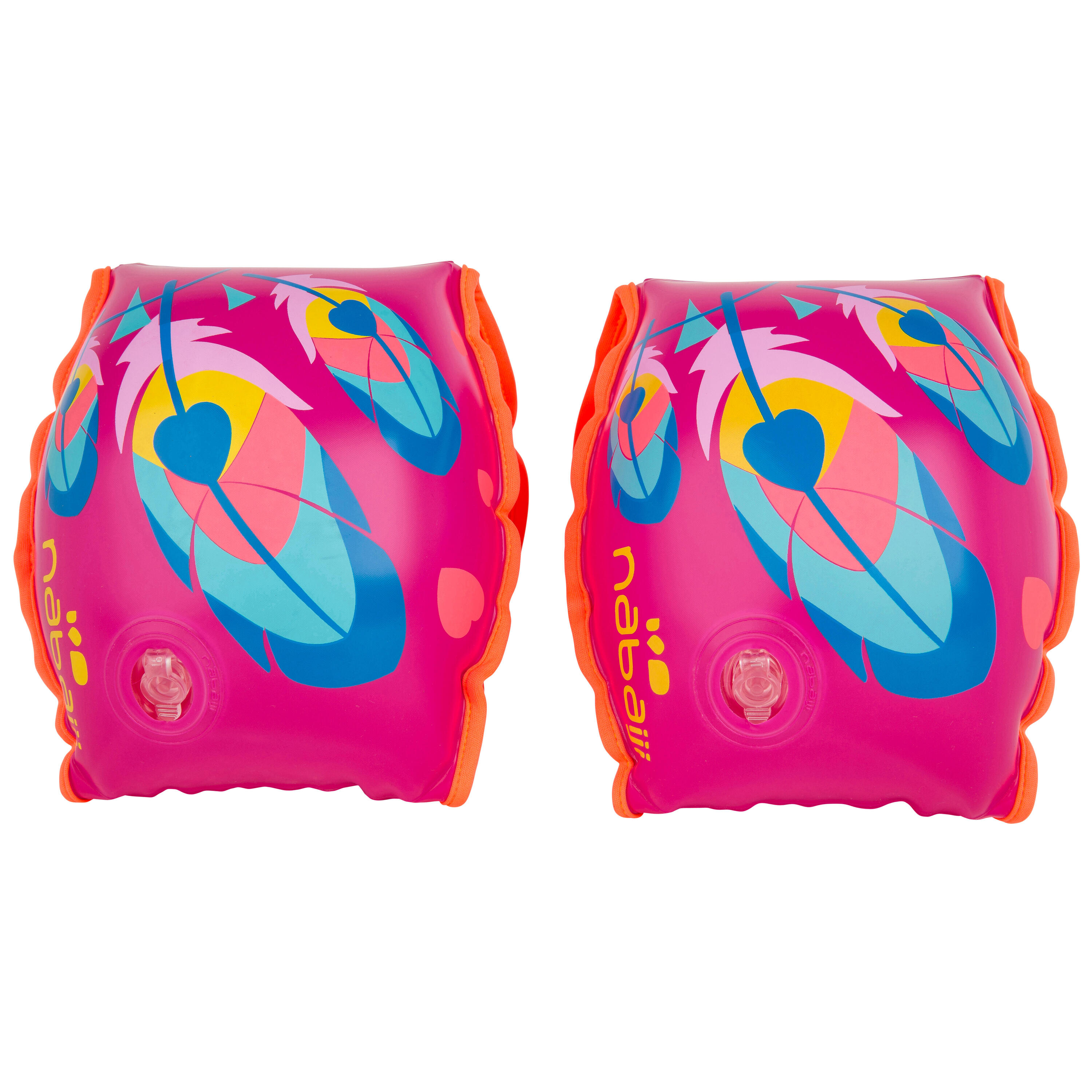 NABAIJI Soft Armbands With Two Inflatable Sections With "FAZ" Print 15 To 30kg - Pink