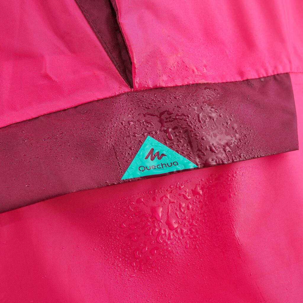 Kids’ Waterproof Hiking Poncho MH100 Pink