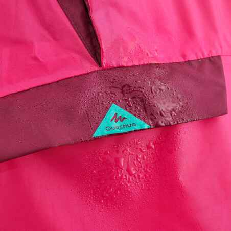 Kids’ Waterproof Hiking Poncho MH100 Pink