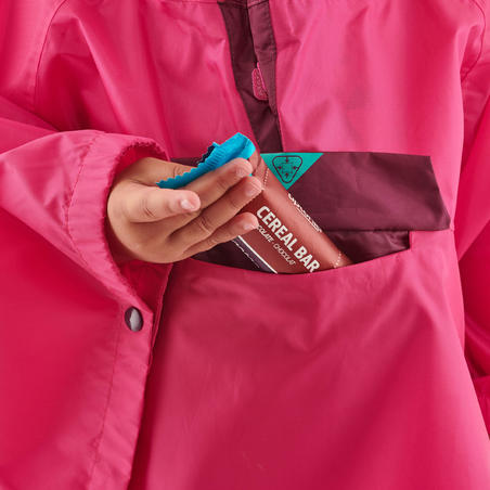 Poncho imperméable de randonnée enfant MH100 rose
