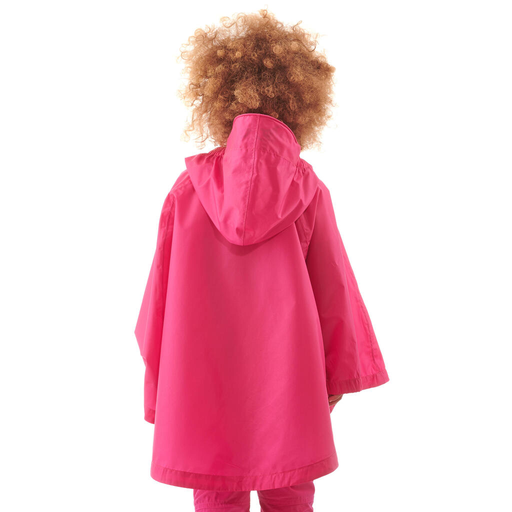 Kids’ Waterproof Hiking Poncho MH100 Pink