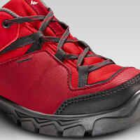 Kids' low lace up hiking shoes MH120 size 35-38 - Red 