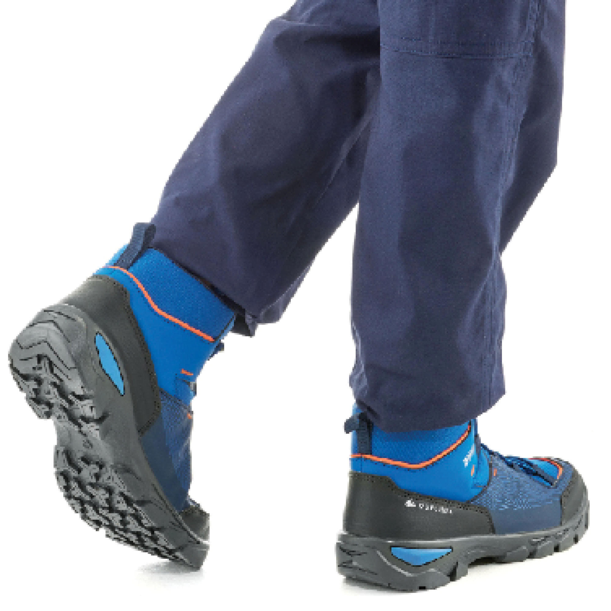 Stivali da trekking impermeabili -MH120 MID blu- bambino 35 AU 38