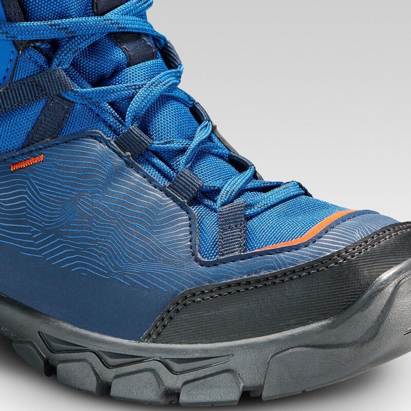 Botas de caminhada impermeáveis MH120 MID criança 35 AO 38 azul 