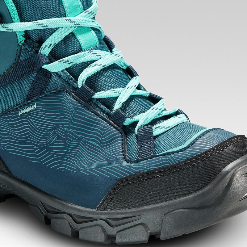 Waterdichte halfhoge wandelschoenen voor kinderen MH120 35 tot 38 turquoise