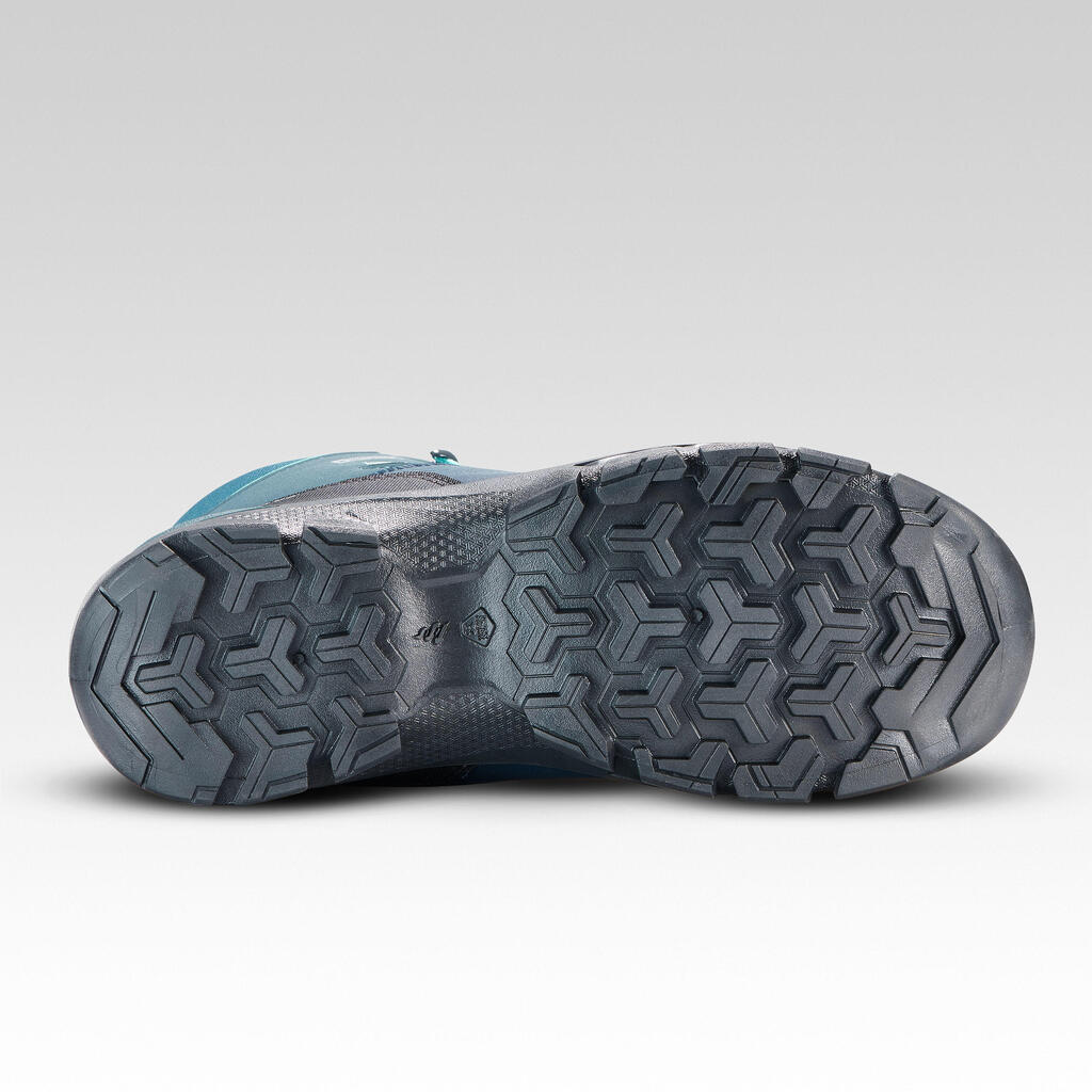 Botas de senderismo impermeables turquesa para niños MH120 MID tallas 21.5-24 