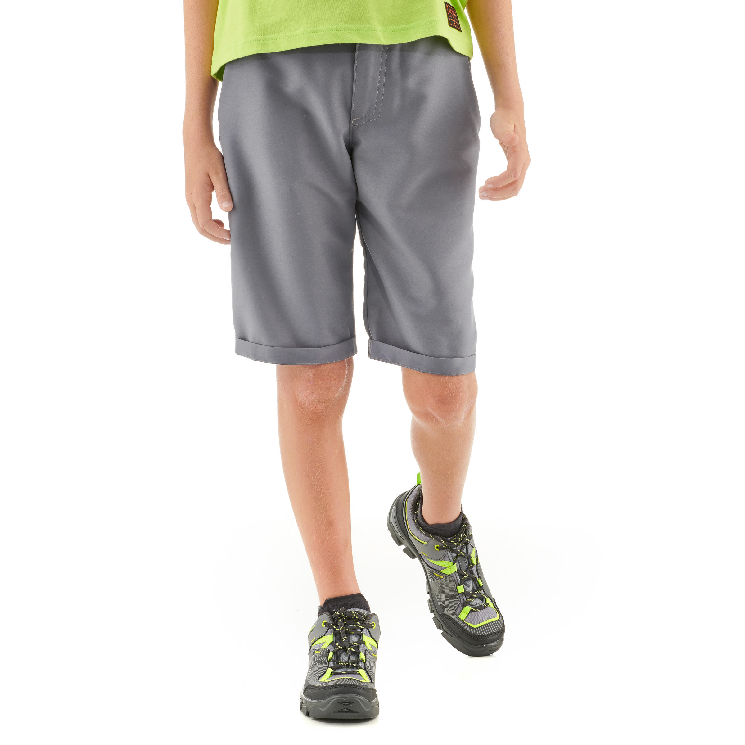 Kids' Hiking Shorts MH100 7-15 Years - grey  1/6