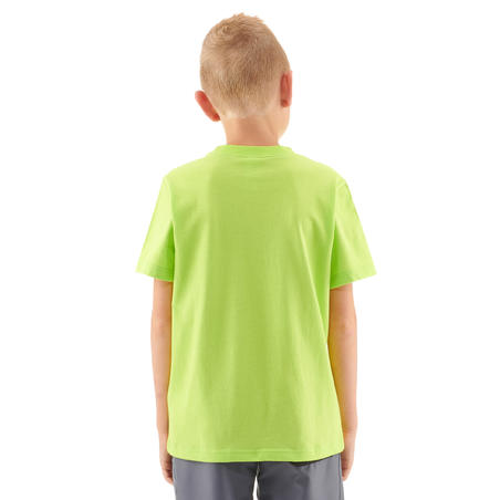 חולצת טי לטיולים דגם MH100 לילדים - ירוק אניס