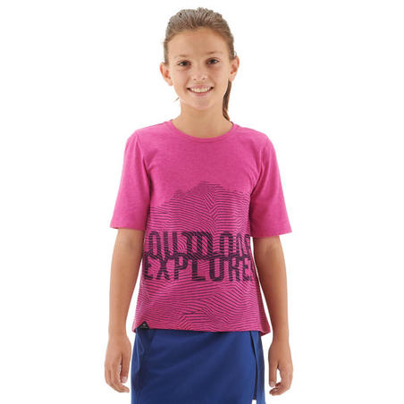 T-Shirt de randonnée enfant MH100 rose 7 A 15 ANS