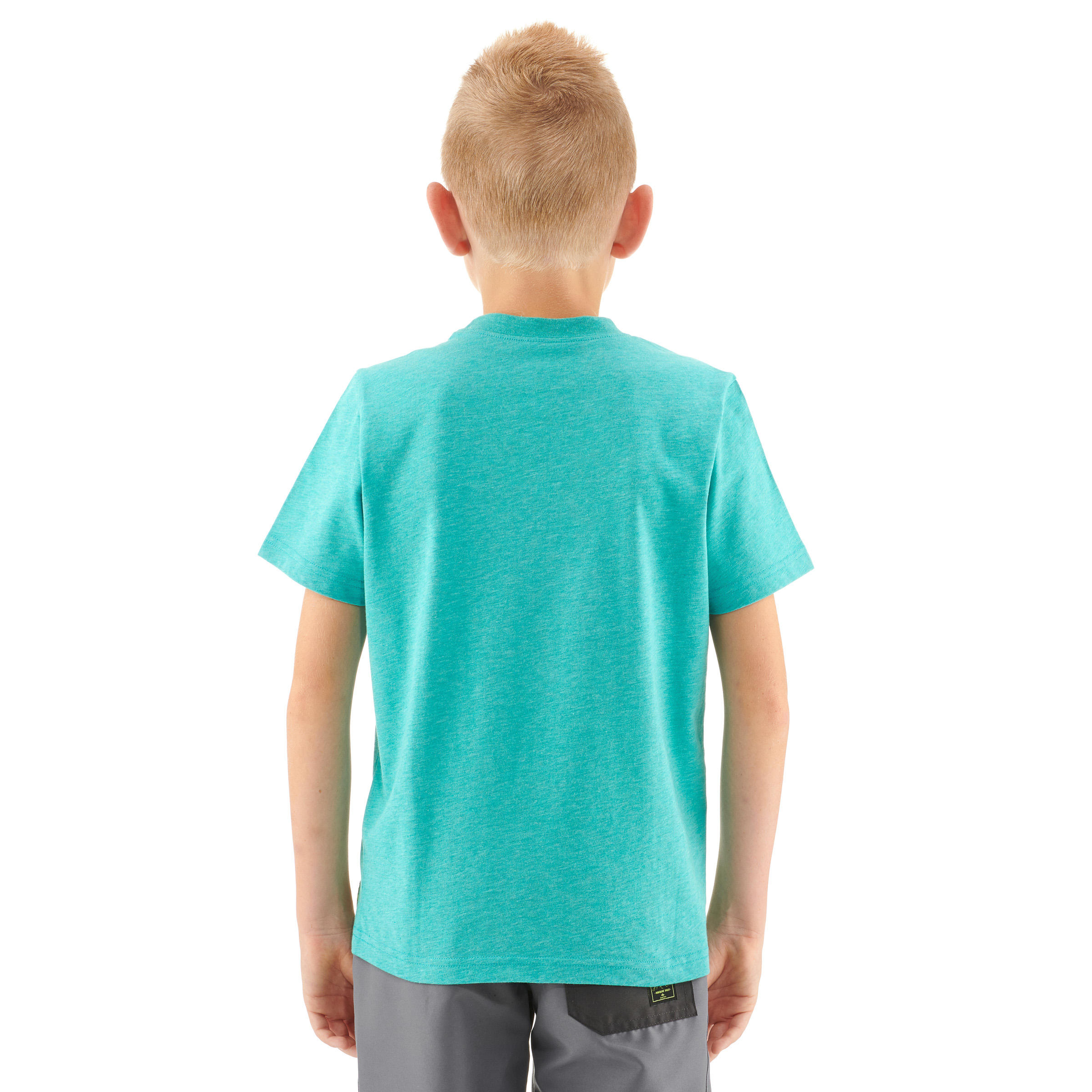 

Kid's T shirt MH100 - Turquoise -  By QUECHUA | Decathlon, Blue