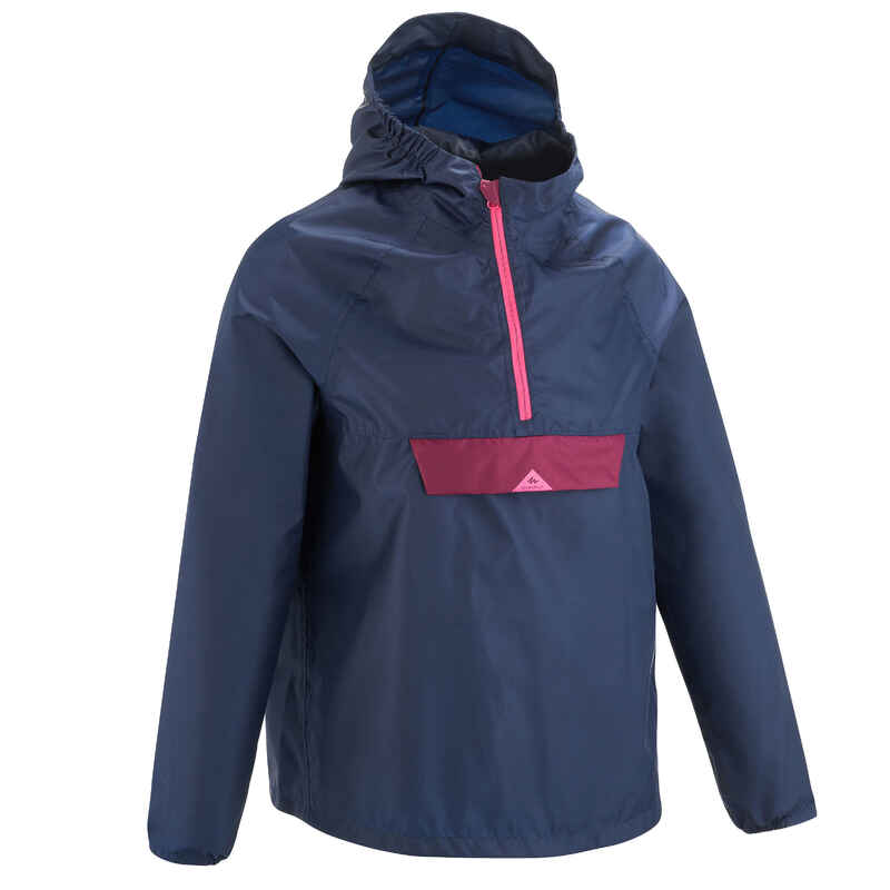 Regenjacke Kurzreisverschluss Kinder - MH100 marineblau/rosa Medien 1